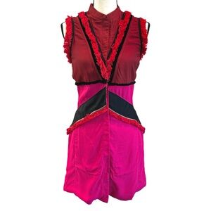 Altuzarra Geometric Fringe Zipper Mini Dress